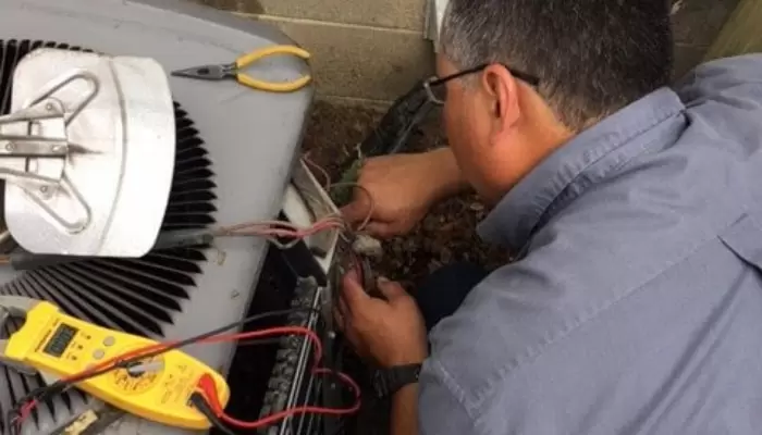 Close Up Air Conditioning Maintenance